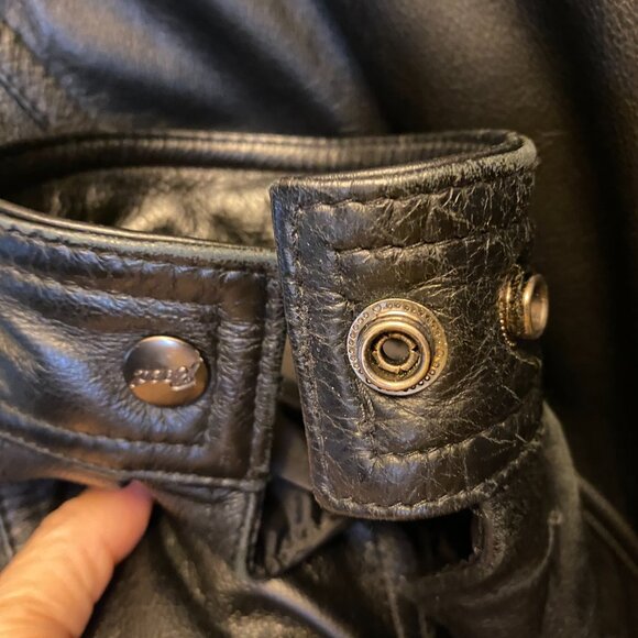 AUTHENTIC TYPE A-2 FLYER'S JACKET BLACK LEATER EXCELLENT CONDITION SIZE 42 - Picture 6 of 16